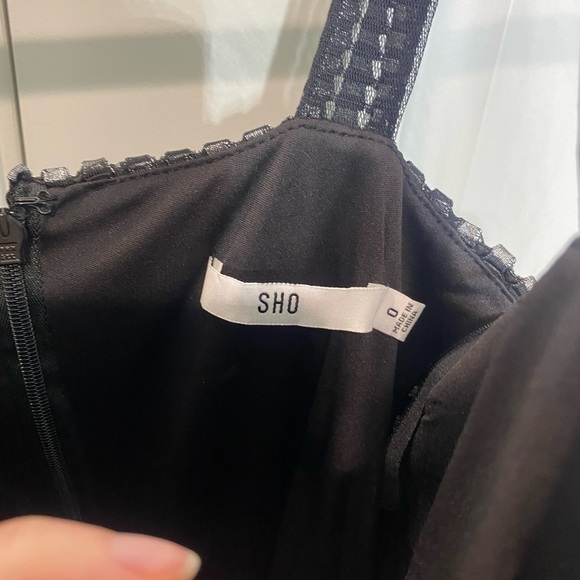 NWT SHO by Tadashi Shoji [ 0 ] Metallic Textured Fringe Minidress in Steel - Picture 13 of 13